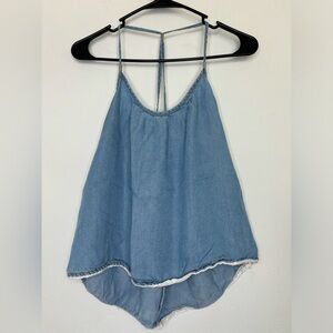 LIFE IN PROGRESS BOUTIQUE DENIM TANK TOP BLOUSE SZ SMALL